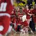 Indiana sophomore Remy Abell leads the bench onto the floor after Indiana beat Michigan 72-71 taking solo ownership of the Big Ten title at Crisler Center on Sunday, March 10, 2013. Melanie Maxwell I AnnArbor.com